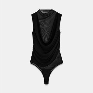 Zara Combination Tulle Mesh Bodysuit